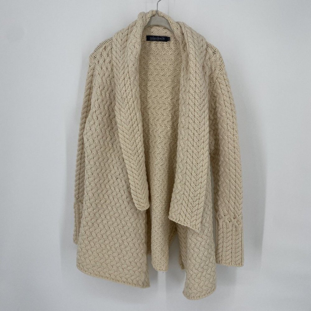 Cozy Open-Front Cream Cable Knit Cardigan